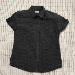 Bridge & Burn Women’s Button down Black Polkadot Small
